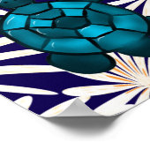 Tropisches Schildkröten-Blumenmuster Nahtlose Meer Poster (Ecke)