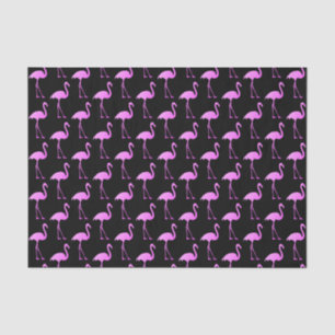 Tropisches schwarz-rosa Flamingo-Muster Seidenpapier