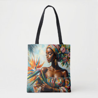Tropisches Schwarzes Bird of Paradise Art Tasche