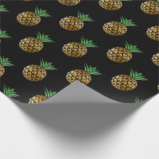 Tropisches Schwarzes Gold von Ananas Geschenkpapier (Ecke)