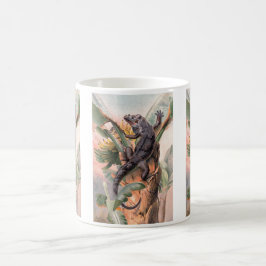 Tropisches Schwarzes Iguana, Vintages Wildtier Kaffeetasse