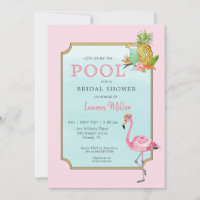 Tropisches Schwimmbad Bridal Dusche Einladung