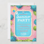 Tropisches Schwimmbad Party Spaß Sommer Einladung (Vorderseite)