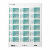 Tropisches "SEAsons Grüße" Wasserfarbskript Adressaufkleber (Vorne)