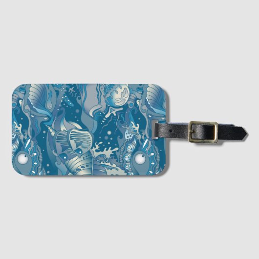 Tropisches Seemuster Gepäckanhänger (Vorderseite (Horizontal))