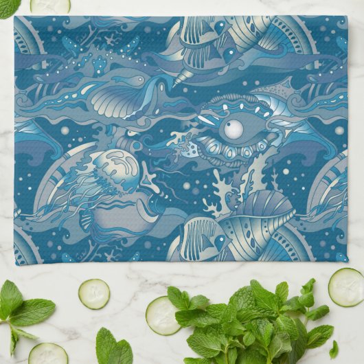 Tropisches Seemuster Handtuch (Gefaltet)