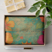 Tropisches Seepferd Postcard Decoupage Boho Seidenpapier (Geschenk)