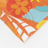 Tropisches Segelboot-Muster Fleecedecke (Ecke)