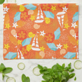 Tropisches Segelboot-Muster Küchentuch (Gefaltet)