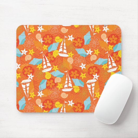 Tropisches Segelboot-Muster Mousepad (Mit Mouse)