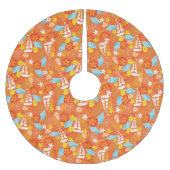 Tropisches Segelboot-Muster Polyester Weihnachtsbaumdecke (Vorderseite)