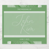 Tropisches Set für Hochzeitsweine Schaumweinetikett (Einzelnes Label)