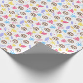 Tropisches Sloth-u. Blätter-Muster Geschenkpapier (Ecke)