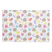 Tropisches Sloth-u. Blätter-Muster Kissenbezug (Rückseite-Links)