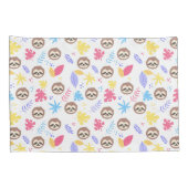 Tropisches Sloth-u. Blätter-Muster Kissenbezug (Rückseite-Rechts)