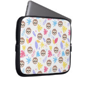 Tropisches Sloth-u. Blätter-Muster Laptopschutzhülle (Vorne Rechts)