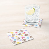 Tropisches Sloth-u. Blätter-Muster Rechteckiger Pappuntersetzer (Vor Ort)