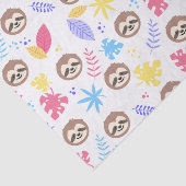 Tropisches Sloth-u. Blätter-Muster Seidenpapier (Ausschnitt)