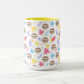 Tropisches Sloth-u. Blätter-Muster Tasse (Zentrum)