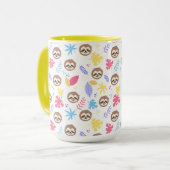 Tropisches Sloth-u. Blätter-Muster Tasse (Vorderseite Links)