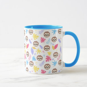 Tropisches Sloth-u. Blätter-Muster Tasse