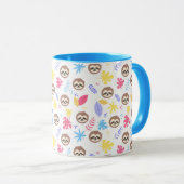 Tropisches Sloth-u. Blätter-Muster Tasse (VorderseiteRechts)