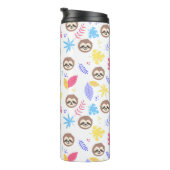 Tropisches Sloth-u. Blätter-Muster Thermosbecher (Nach rechts gedreht)