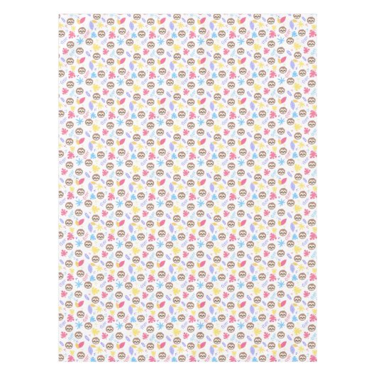 Tropisches Sloth-u. Blätter-Muster Tischdecke (Vorderseite)