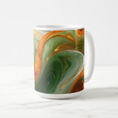 Tropisches Smaragd-Bernstein-Wirbelmuster Kaffeetasse (VorderseiteRechts)