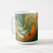 Tropisches Smaragd-Bernstein-Wirbelmuster Kaffeetasse (Vorderseite Links)