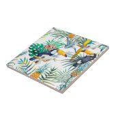 Tropisches Sommer Ananas-Papageien-Vogel-Aquarell Fliese (Seite)