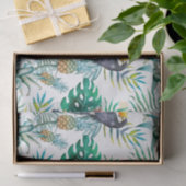 Tropisches Sommer Ananas-Papageien-Vogel-Aquarell Seidenpapier (Geschenk)