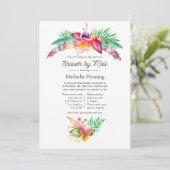 Tropisches Sommer-Brautparty für Wasserfarben per Einladung (Stehend Vorderseite)