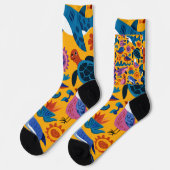 Tropisches Sommer Muster Crew Socken Geschenk (Linkes Detail)