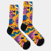Tropisches Sommer Muster Crew Socken Geschenk (Rechts)