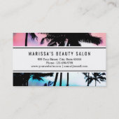 Tropisches Sommer-Palme-Rosa-blauer Visitenkarte (Rückseite)