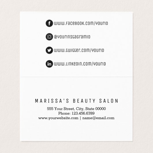 Tropisches Sommer-Palme-Rosa-blauer Visitenkarten (Innenseite Aufgefaltet)