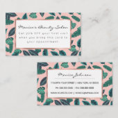 Tropisches Sommer-Rosa-Grün verlässt Rabattkarte (Vorne/Hinten)