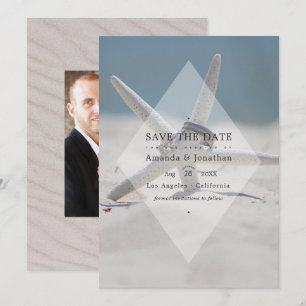 Tropisches Sommer-Strandhochzeitsfoto Save The Date