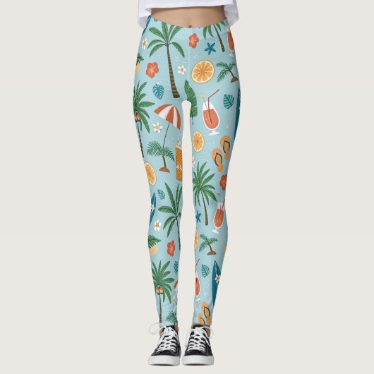 Tropisches Sommer-Strandmuster (2) Leggings (Vorderseite)