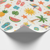 Tropisches Sommer-Strandmuster-Wrap-Papier Geschenkpapier (Ecke)