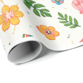 Tropisches Sommer-Strandmuster-Wrap-Papier Geschenkpapier (Rolleneckpunkt)