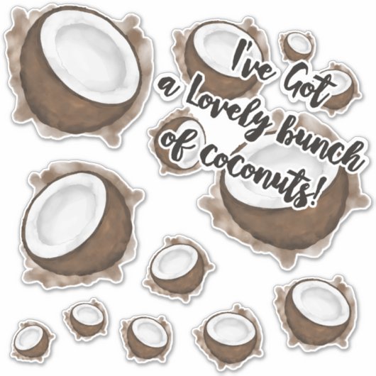 Tropisches Sommerbraun-Kokosnuss-Zitat Aufkleber (Vorderseite)