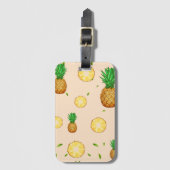 TROPISCHES SOMMERFRÜCHTE Ananas Slice Muster Gepäckanhänger (Vorderseite Vertikal)
