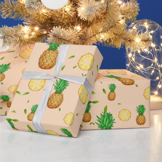 TROPISCHES SOMMERFRÜCHTE Ananas Slice Muster Geschenkpapier (Feiertage)