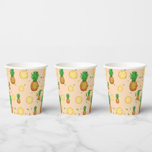 TROPISCHES SOMMERFRÜCHTE Ananas Slice Muster Pappbecher