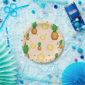TROPISCHES SOMMERFRÜCHTE Ananas Slice Muster Pappteller (Party)