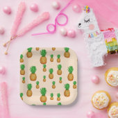 TROPISCHES SOMMERFRÜCHTE Ananas-Slice Muster Pappteller (Party)