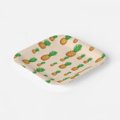 TROPISCHES SOMMERFRÜCHTE Ananas-Slice Muster Pappteller (Gewinkelt)