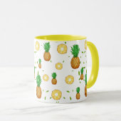 TROPISCHES SOMMERFRÜCHTE Ananas Slice Muster Tasse (VorderseiteRechts)